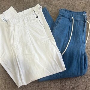 Old Navy White and Blue wide leg Pants bundle